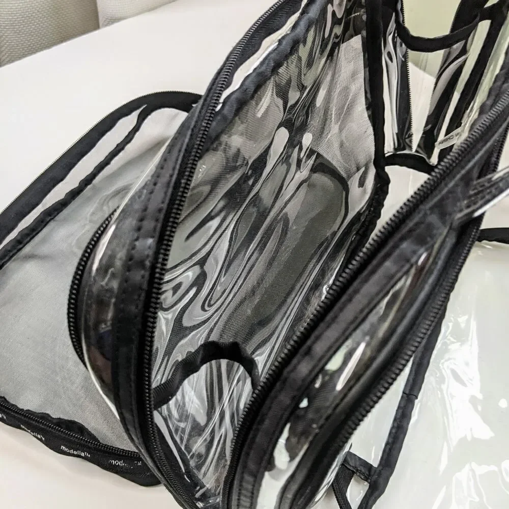 Modella Plastic And Black Nylon Mesh Shower Bag